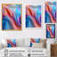 Art mural sur toile abstrait transitionnel bleu et rose III-733075005-733074998