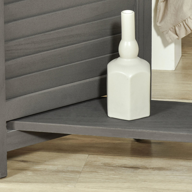 Cloisons de séparation de 1,70 m avec rangement intégré, grises, pour chambre/bureau, style rustique, en bois, avec étagères de rangement.