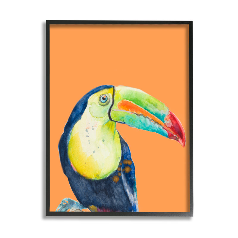 «Tropical Toucan Vivid Beak Rainforest Bird» par Patricia Pinto - cadre flottant, impression sur toile