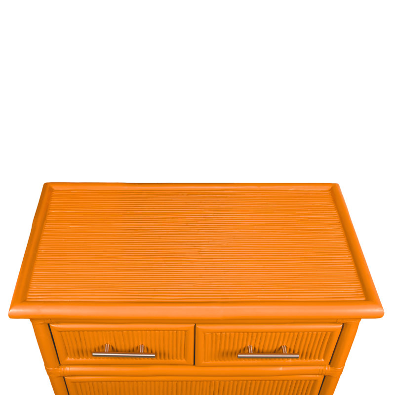 Table de chevet 4 tiroirs Bermuda, Orange citron