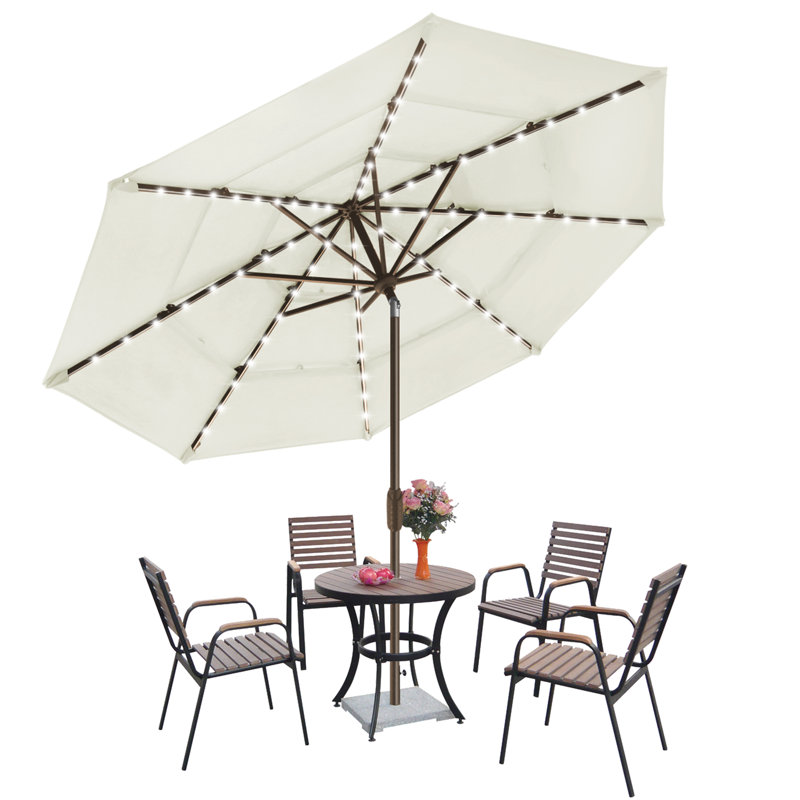Parasol lumineux 9 pi Keensburg, Ivoire blanc
