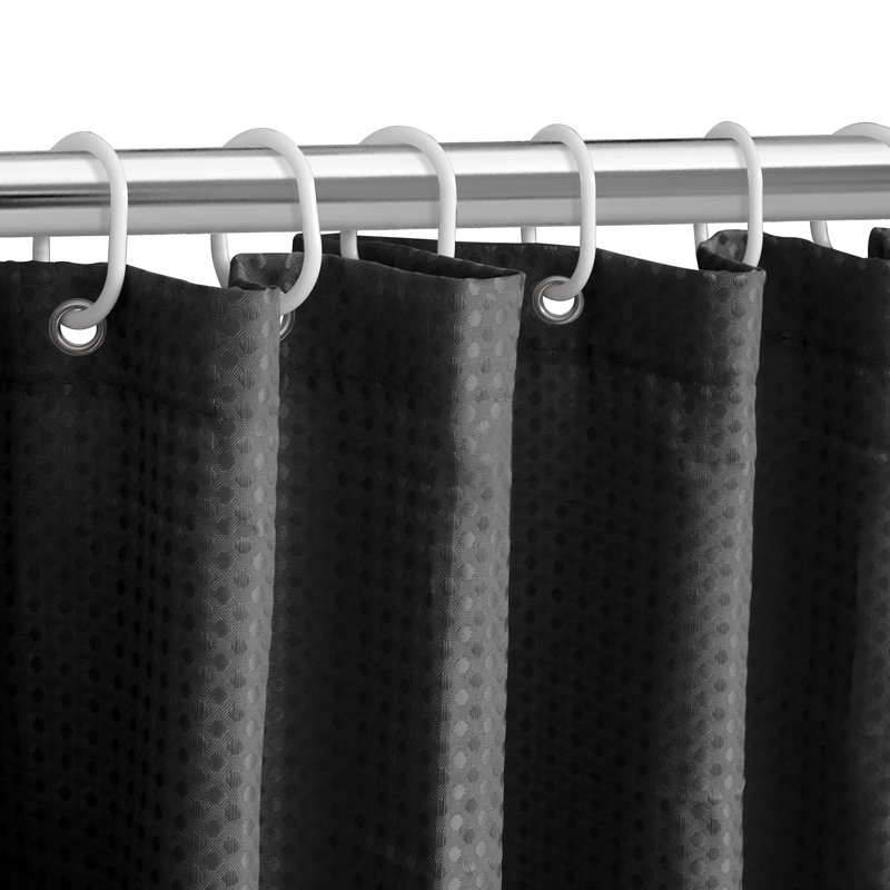 Rideau de douche Utopia Alley Waffle, Noir, noir, noir, noir