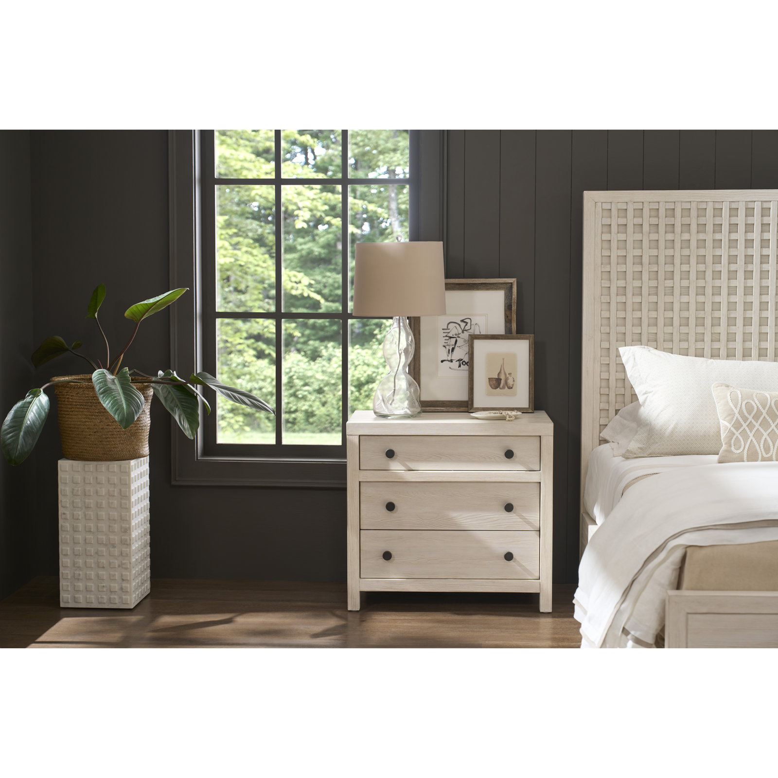Baxley 3 - Drawer Nightstand, Ivory