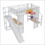 Lit mezzanine double en métal avec bureau intégré