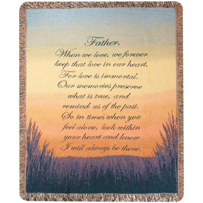 Manual Woodworkers Weavers Forever A Father Tapestry Throw 50 x 60 Inch 100 Percent Cotton Woven Heirloom Quality Multicolor