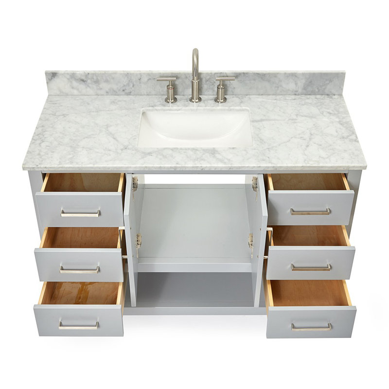 Ensemble de meuble-lavabo simple 49 po Alemanno, Gris, Rectangular, 49"