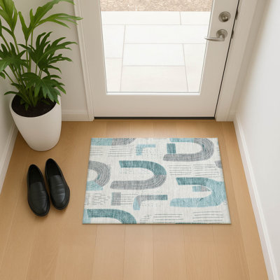 Tapis géométrique de qualité supérieure lavable à la machine Mehara AMF1698