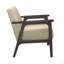 Chaise d'appoint rembourrée en tissu brun clair 1 pièce en bois d'hévéa massif gris antique-717984677
