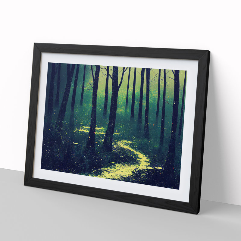 A Painted Forest - Single Picture Frame Print, 25cm H x 34cm W x 2cm D, Black Framed