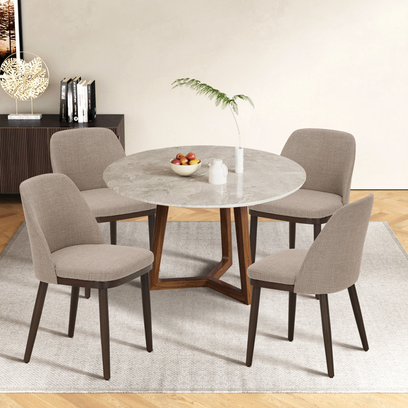 Nihith 47.2cm H Fabric Upholstered Side Chair, Camel