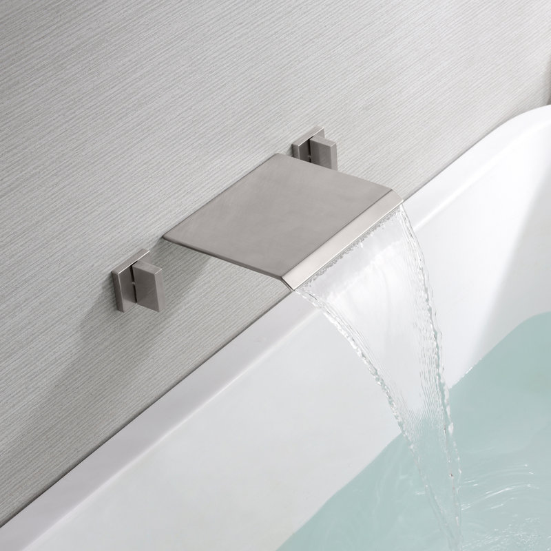 2 Handle Bathroom Waterfall Faucet, Brushed Nickel