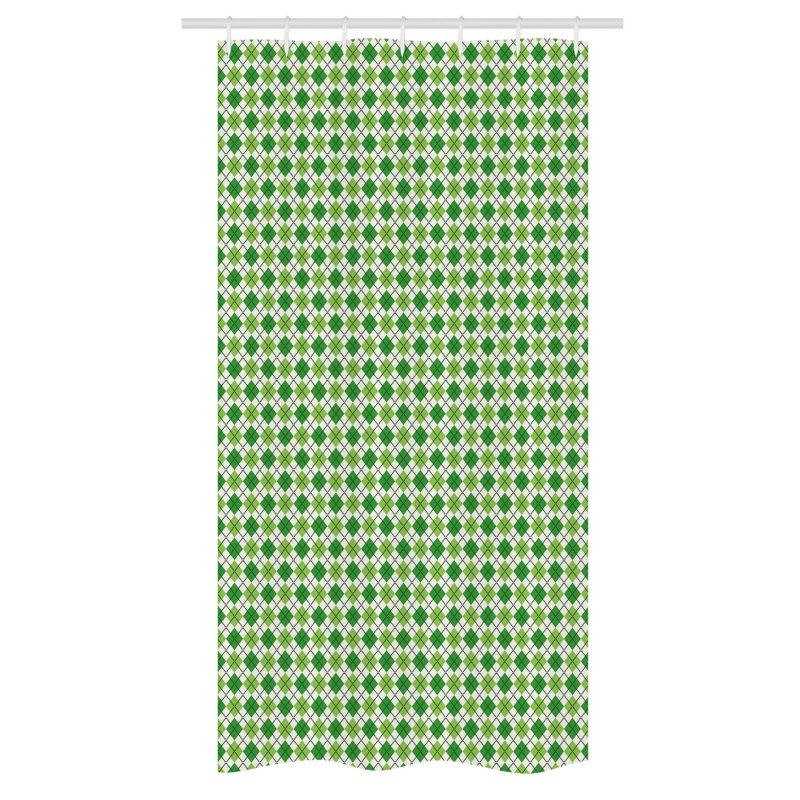 Erlene Geometric Shower Curtain with Hooks Included, 72" H x 36" W