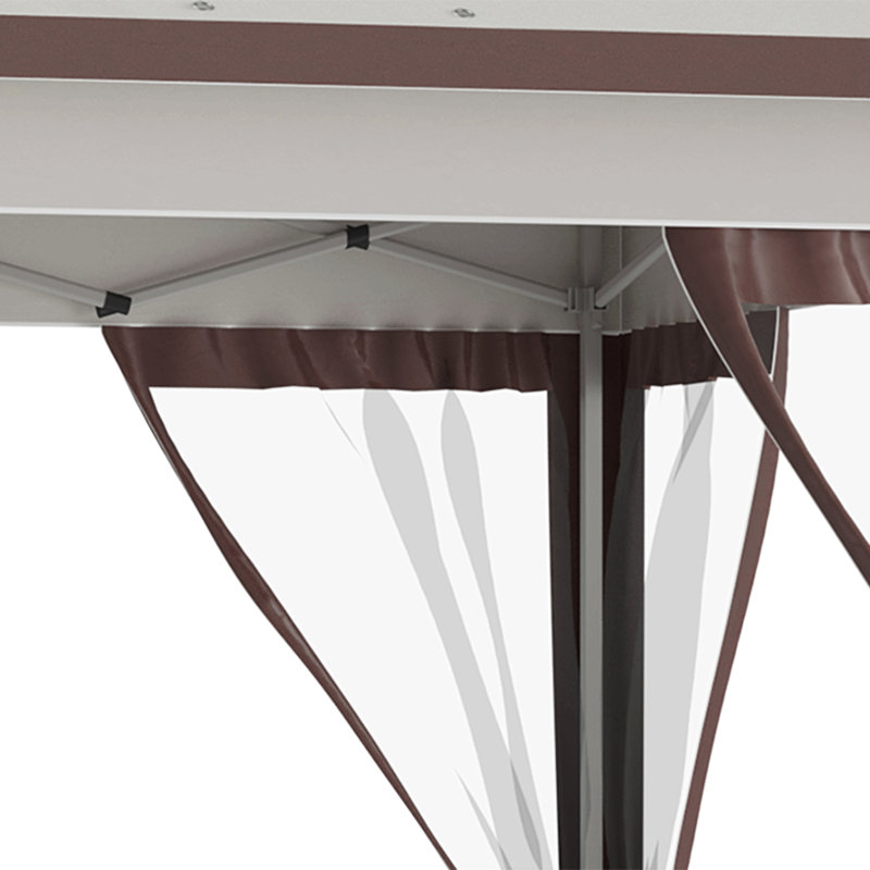 Outsunny 12' X 12' Pop Up Canopy Tent With Netting And Carry Bag, Instant Sun Shelter With 137 Sq.Ft Shade, Tents For Parties, Height Adjustable, For Outdoor, Garden, Patio, Beige And Brown