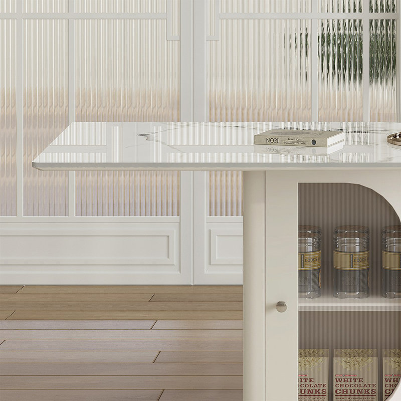 Ensemble de table de salle à manger de 63 po pour 4 à 6 personnes avec rangement, plateau en pierre brûlée et base en bois massif, comprenant 4 chaises en polyuréthane pour la cuisine et un appartement
