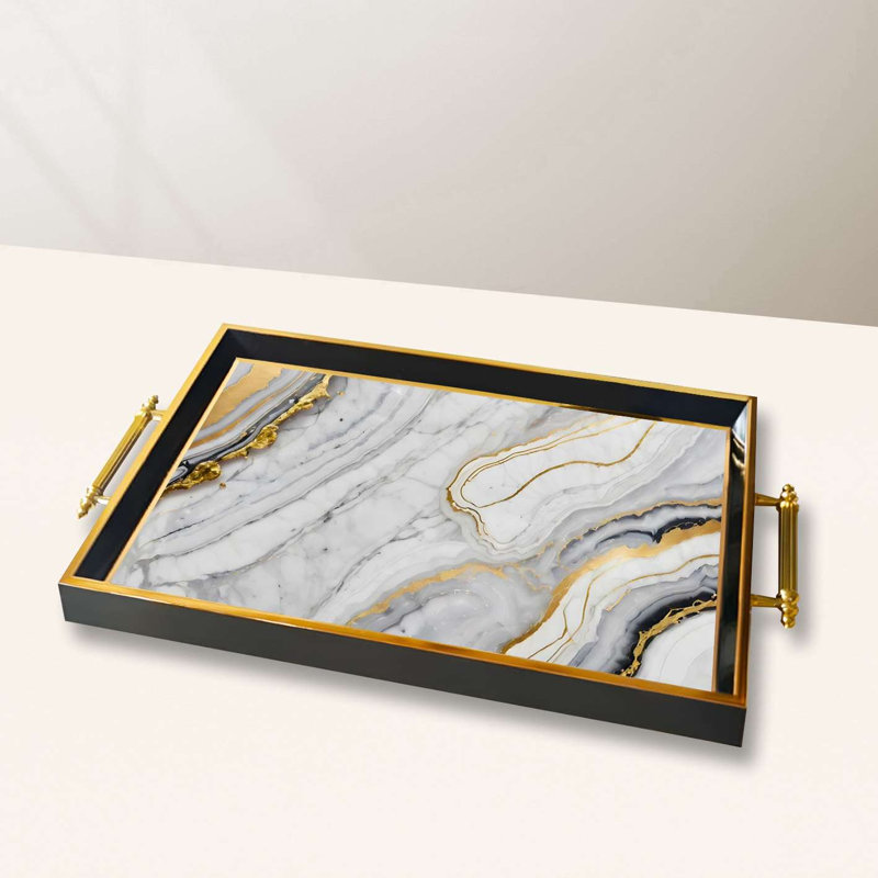 Elegant Glass Serving Tray, 19.7 x 11.4 x 1.4 inches | 100% High-Quality Glass | Perfect for Entertaining & Serving | Stylish and Functional Design for Home & Parties | Durable and Easy to Clean