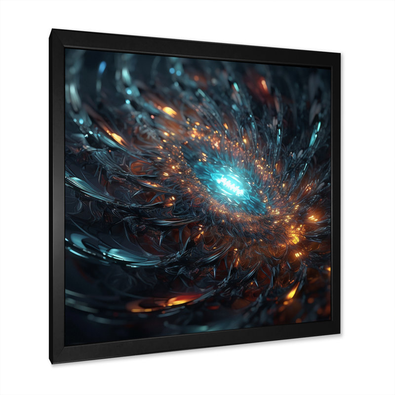 Interstellar Infinity Matrix - Print, Black Single Picture Framed, 36" H x 36" W x 1.5" D