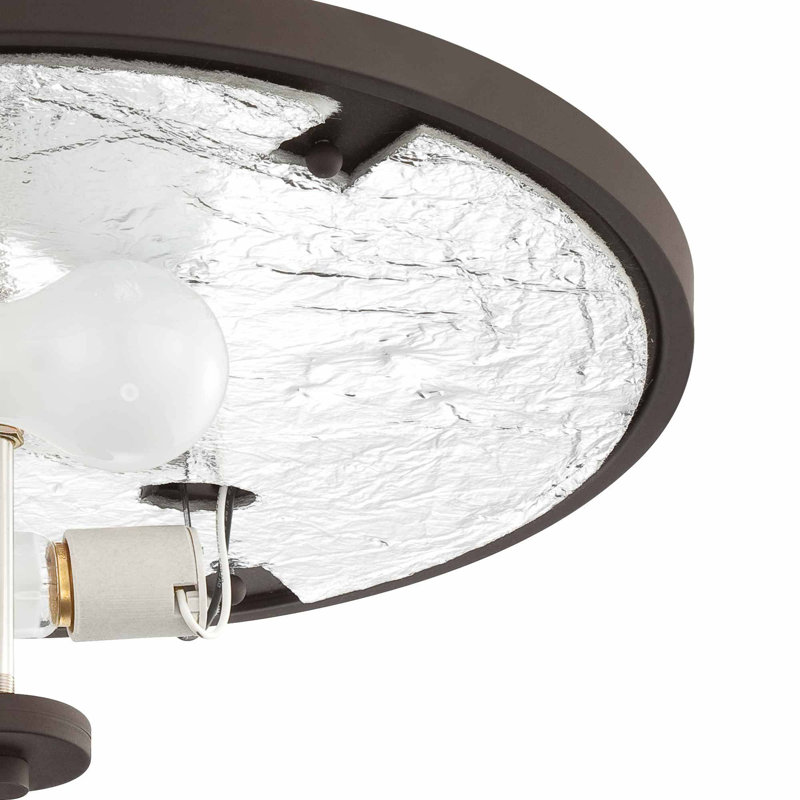 Dunlevy 2-Light 16"W Indoor Round Antique Bronze Flush Mount Ceiling Fixture No Shade, Antique Bronze