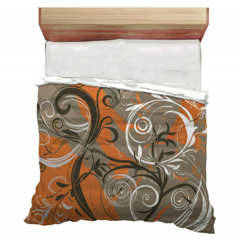 Édredon à motif floral et motifs tourbillonnants 12347, Édredon simple