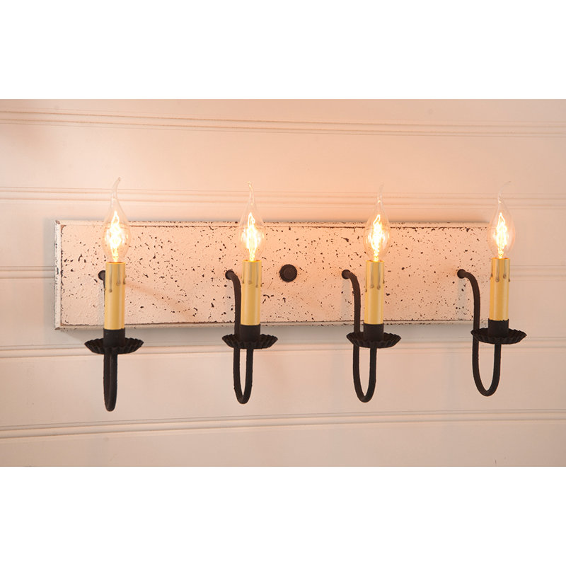 Éclairage pour meuble-lavabo 4 lumières Kinney, Blanc vintage