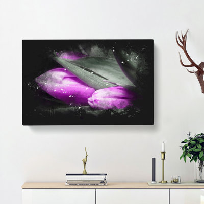 Bunch Of Purple Tulips - Wrapped Canvas