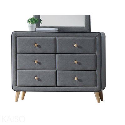 Commode en tissu gris clair