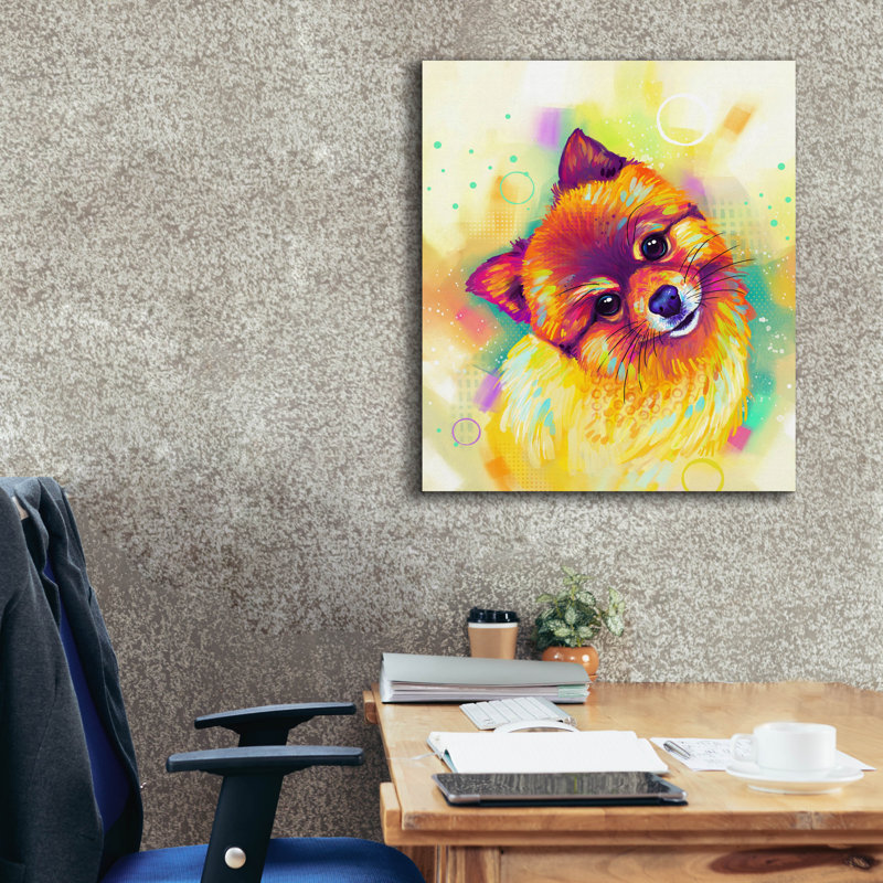 «Pop Art Pomeranian» par Furbaby Affiliates, art mural sur toile, H 30 po x l 26 po x P 1,5 po