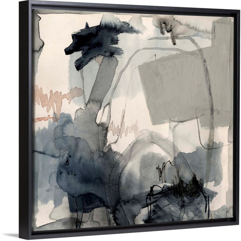 Torrential II par Victoria Barnes - reproduction d'art sur toile, H 38 po x l 38 po x P 1,75 po, Cadre flottant noir