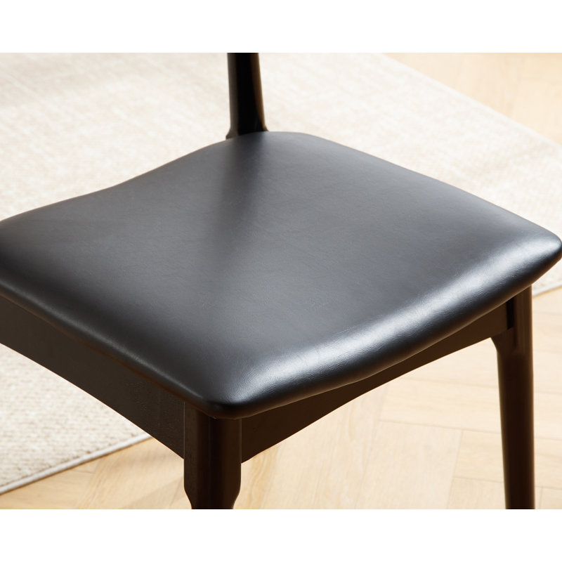 Modern Upholstered Dining Chairs With Backrest, With Solid Wood Frame, For Dining Room/Living Room