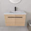  Lavabo de meuble-lavabo mural simple 30 po, en résine, 2 portes à fermeture en douceur Abdurahmon-666321084
