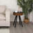 Round Side Table with Solid Wood Legs – Brown & Black, 15.7"