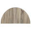Console demi-lune grise avec tablette pour rangement de style rustique