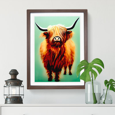 A Fantastic Highland Cow 1 Piece Single Picture Frame Wall Art