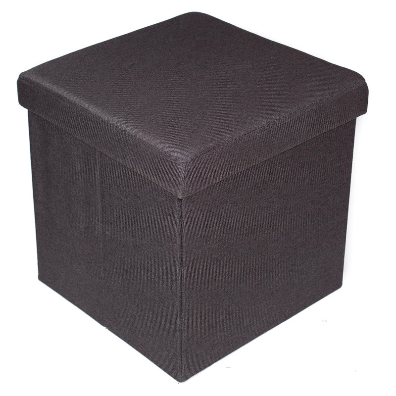 BirdRock Home 16x16 Folding Upholstered Ottoman, Charcoal, Charcoal