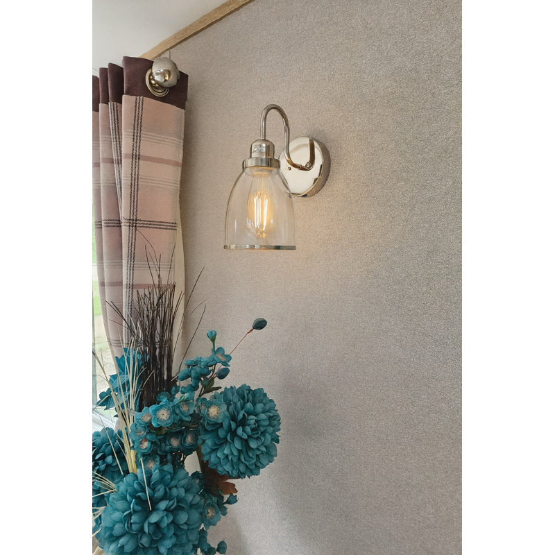Gere 1 - Light Dimmable Industrial Style Switched Silver Armed Sconce
