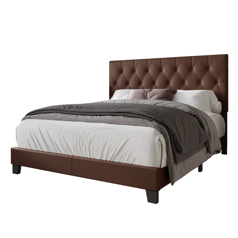 Lit tapissier Araseli, Grand, Marron
