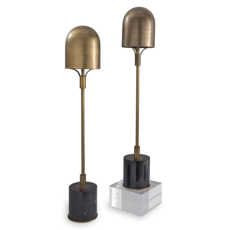 Oppa Buffet Table Lamp Set, Aged Brass