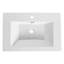 Lavabo de salle de bain 30 po en résine, blanc brillant et évier tendance