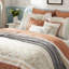 Édredon grand corail 9 pièces - tissu de coton, élégance sophistiquée et imprimé, 2 taies décoratives, 3 coussins décoratifs Euro-119106084-119106087
