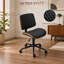 Chaise de bureau moderne sans accoudoirs, recouverte de cuir PU capitonné et réglable en hauteur