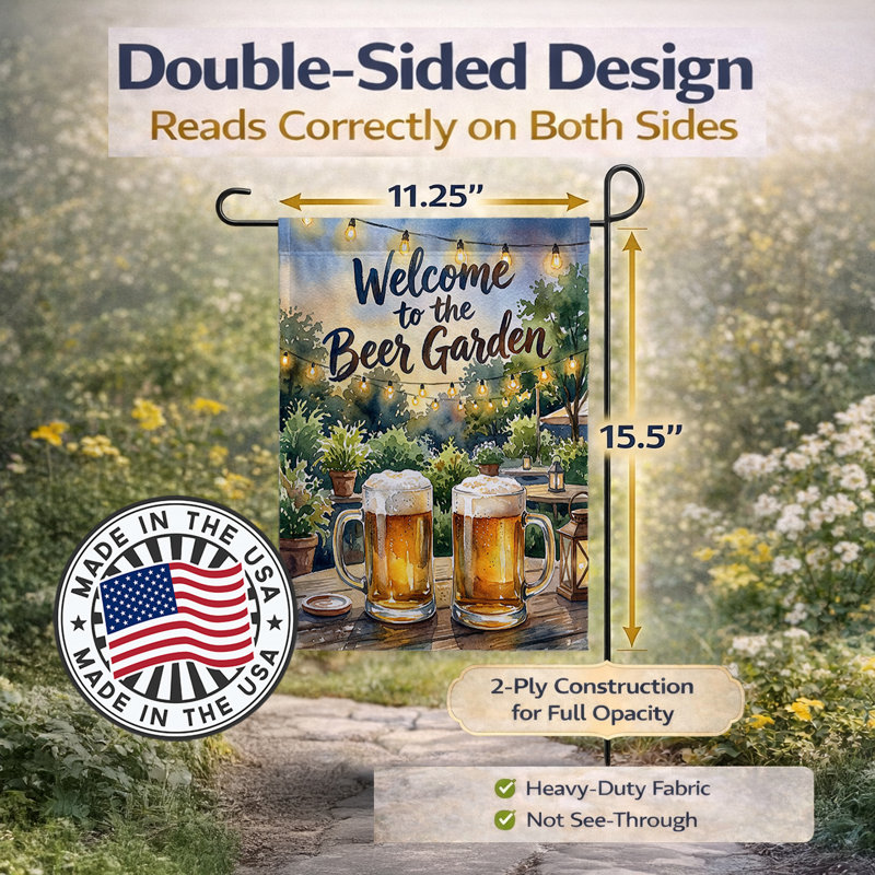 Drapeau du jardin de la bière, Garden Size, Beer Garden