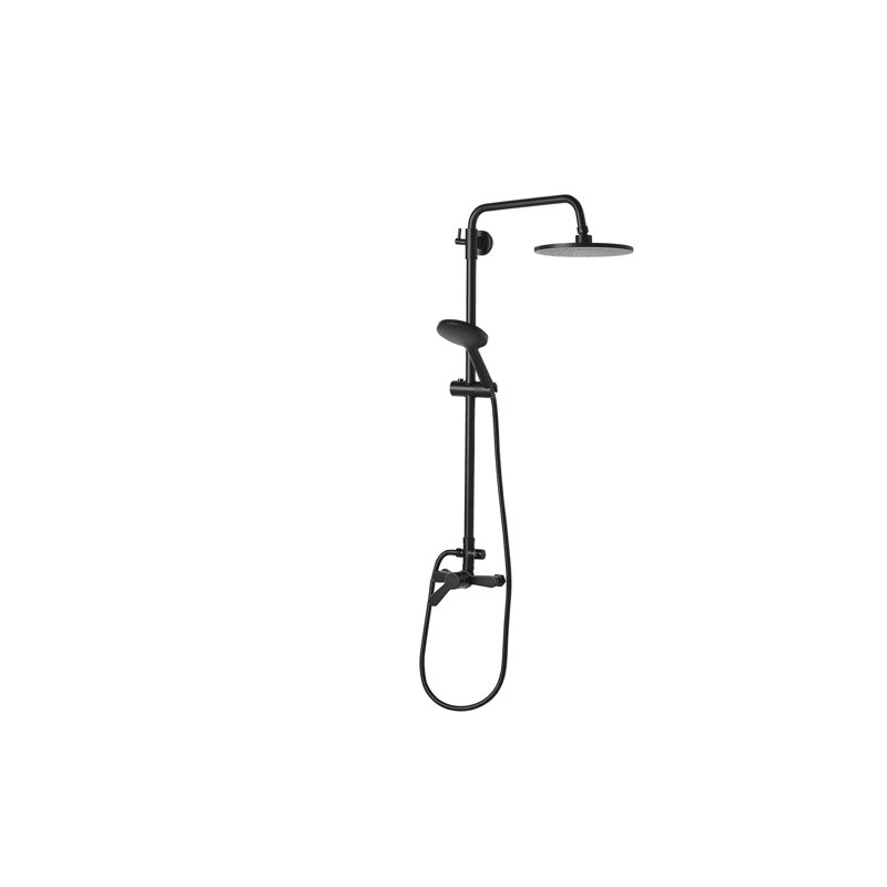 Almond Thermostatic Shower with Dual Head, Black