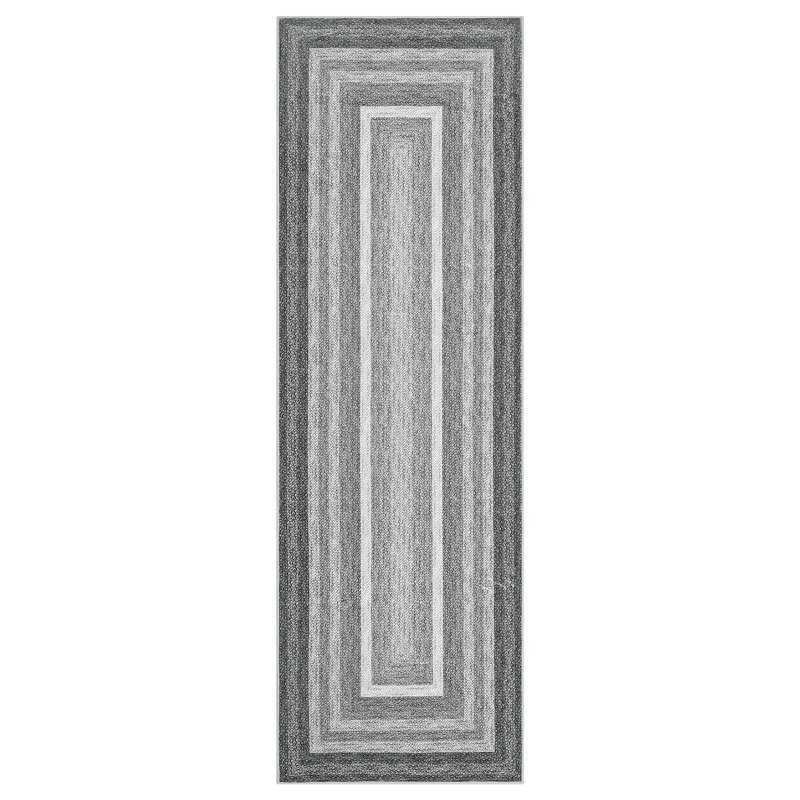 Machine Washable Entryway Rugs Braided Printed Stain Resistant Soft Floor Mat Non-Slip Indoor Farmhouse Throw Carpet for Bathroom