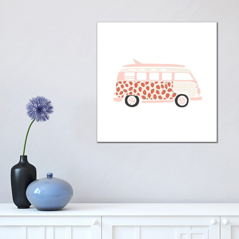 Strawberry Van 1 Piece Wrapped Canvas Painting, 45.72 cm H x 45.72 cm W