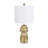 Gold Resin Doodle Dog Table Lamp With Linen Shade