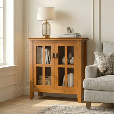 Armoire de rangement transitionnelle en bois massif l 30 po avec portes réglables Artisan
