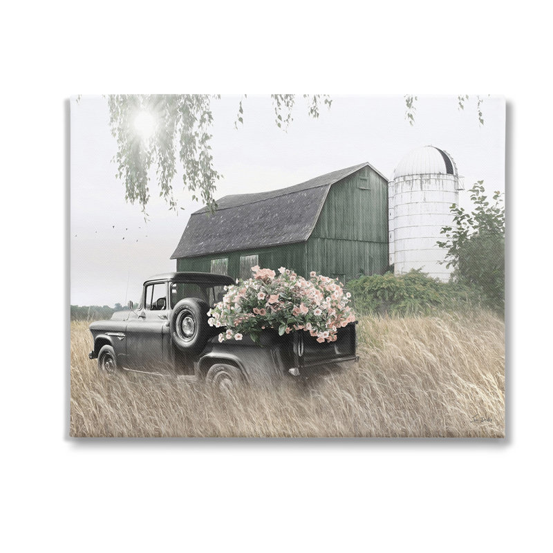 «Barn And Truck With Florals» par Lori Deiter sur, H 24 po x l 30 po