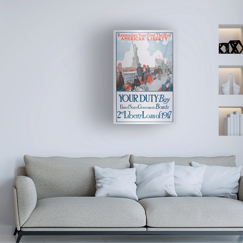«American School American War Bonds», art sur toile 1917, H 47 po x l 30 po