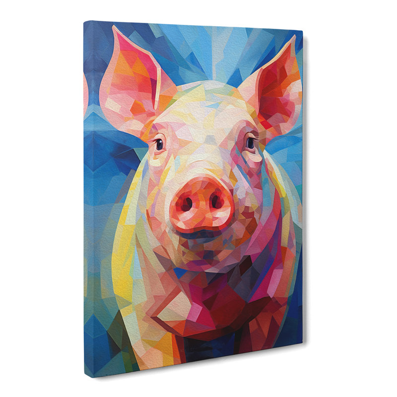 Pig Cubism No.2 - Wrapped Canvas, 76cm H x 50cm W x 3cm D