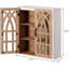 Armoire murale double à double porte, armoire de rangement murale en bois rustique avec insert en verre, armoire de salle de bain de ferme entièrement assemblée