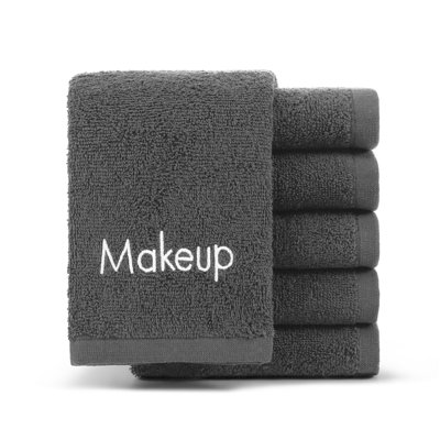 Host & Home Cotton Makeup Washcloth 13x13 Grey (Pack of 6)